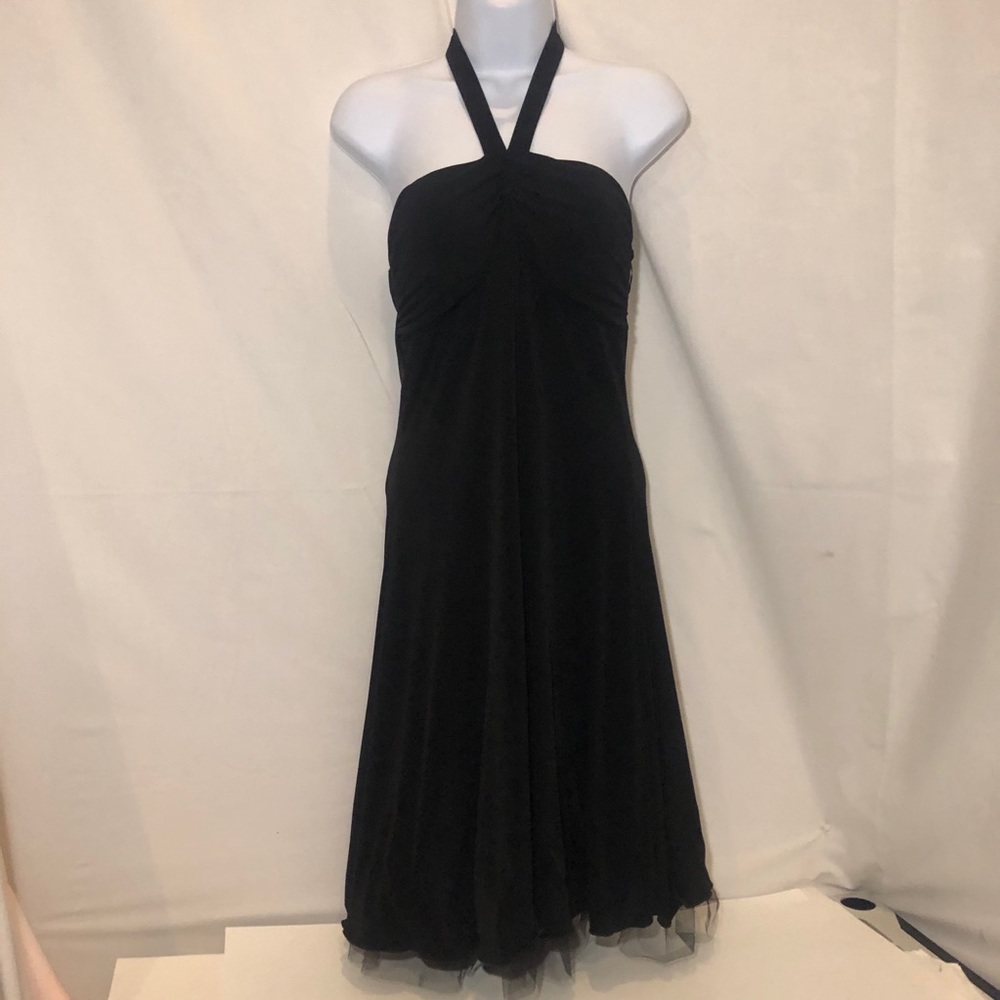 Iz Byer BLACK HALTER DRESS Size Large 👗